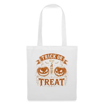 Süßes-oder-Saures-Kürbiswappen Halloween - Stoffbeutel - Weiß - Vorne