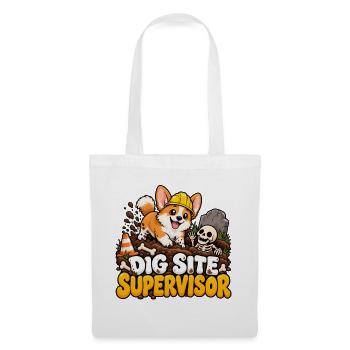 Baugrubenchef Hund - Stoffbeutel - Weiß - Vorne