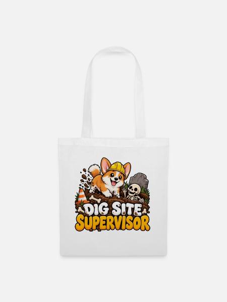 Baugrubenchef Hund - Stoffbeutel - Weiß