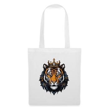 Tiger Kopf mit Krone - Stoffbeutel - Weiß - Vorne