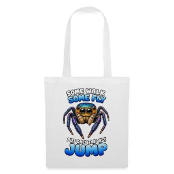 Blaue Springspinne | Kawaii Springspinnen T  - Stoffbeutel - Weiß - Vorne
