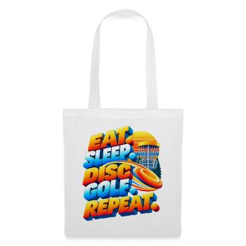 Eat. Sleep. Disc Golf. Repeat. - Stoffbeutel - Weiß - Vorne