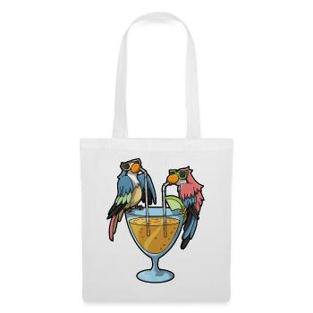 Papageien Cocktail Humor - Stoffbeutel - Weiß - Vorne