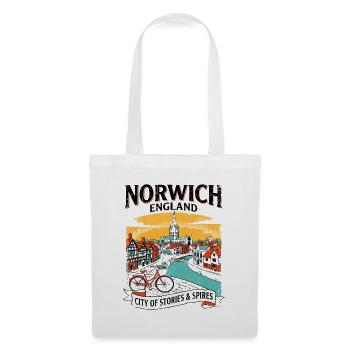 Retro Norwich England City Of Stories And Spires - Stoffbeutel - Weiß - Vorne