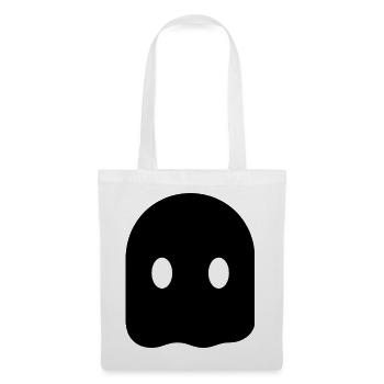 Minimal Ghost – Minimalistischer Geist Silhouette - Stoffbeutel - Weiß - Vorne