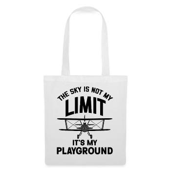 The Sky is not my Limit its my Playground Airplane - Stoffbeutel - Weiß - Vorne