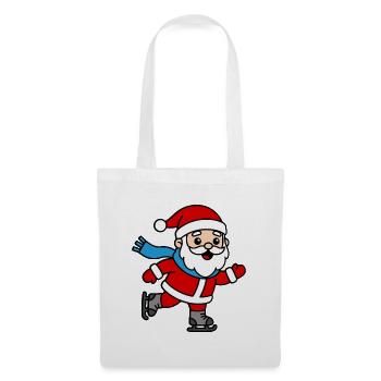 Niedliche Kawaii-Weihnachtsmann-Eislauf-Weihnachten - Stoffbeutel - Weiß - Vorne