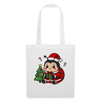 Süßes Kawaii-Weihnachts-Marienkäfer-Weihnachtsgeschenk - Stoffbeutel - Weiß - Vorne
