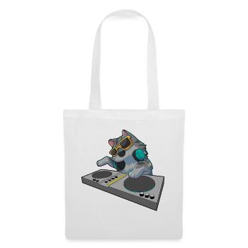 Katze DJ Musik - Stoffbeutel - Weiß - Vorne