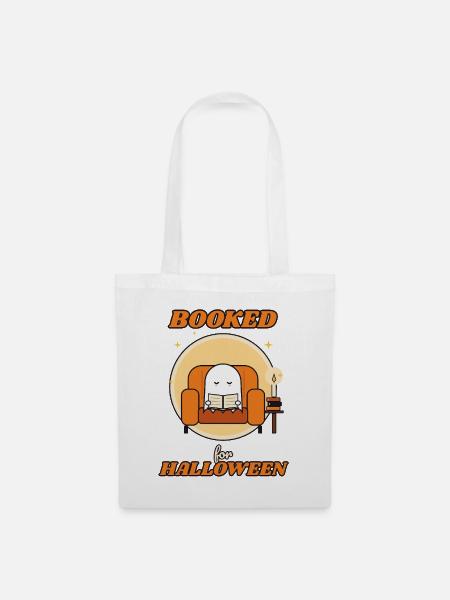 Gebucht für Halloween Reading Ghost - Stoffbeutel - Weiß