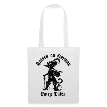 Raised on German Fairy Tails Gestiefelter Kater - Stoffbeutel - Weiß - Vorne