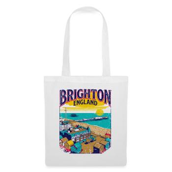 City Retro Brighton England Seaside Coastal - Stoffbeutel - Weiß - Vorne