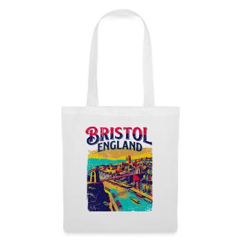 Retro Bristol England Cityscape Skyline Art - Stoffbeutel - Weiß - Vorne
