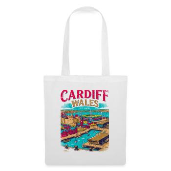 Cardiff Wales City Centre Bay Travel - Stoffbeutel - Weiß - Vorne