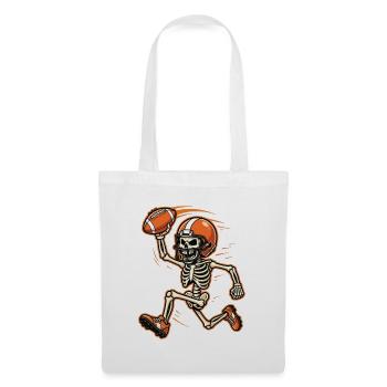 Skeleton-Footballspieler – Fan am Halloween-Spieltag - Stoffbeutel - Weiß - Vorne