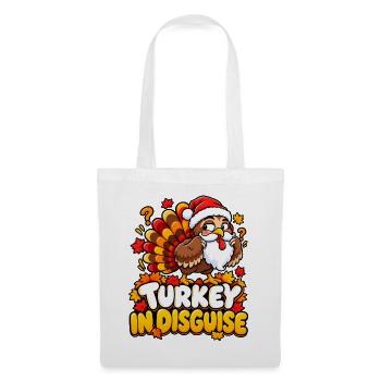 Turkey in Disguise Cartoon Christmas - Stoffbeutel - Weiß - Vorne