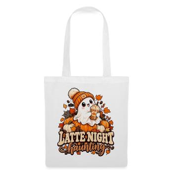 Kürbis Latte Nacht Spuk - Stoffbeutel - Weiß - Vorne