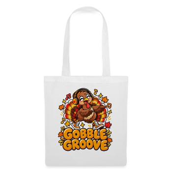 Gobble Groove Herbst-Turkey mit Musik - Stoffbeutel - Weiß - Vorne