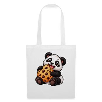 Süßer Panda mit Keksen Cartoon Motiv - Stoffbeutel - Weiß - Vorne