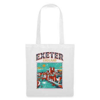 Vintage Exeter England Cityscape Retro Travel - Stoffbeutel - Weiß - Vorne