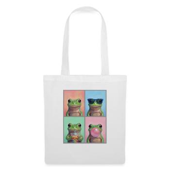 Frösche Frosch - Stoffbeutel - Weiß - Vorne