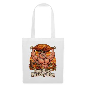 Thanksgiving Bodybuilder-Schwein Truthahn Spruch - Stoffbeutel - Weiß - Vorne