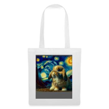 Zwergwidder Kaninchen Starry Night - Stoffbeutel - Weiß - Vorne