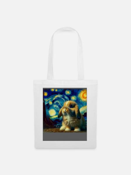 Zwergwidder Kaninchen Starry Night - Stoffbeutel - Weiß