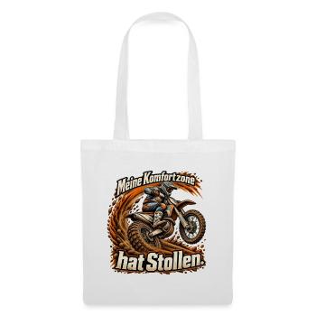 Motocross Enduro Offroad Fahrer Stollenreifen - Stoffbeutel - Weiß - Vorne