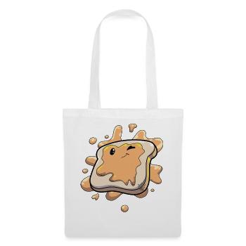 Erdnussbutter Brot Humor - Stoffbeutel - Weiß - Vorne