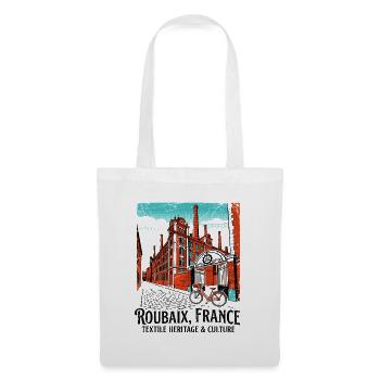 Vintage Roubaix France Textile Heritage And - Stoffbeutel - Weiß - Vorne