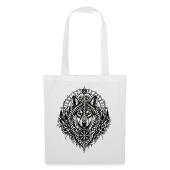 Nordischer Wolf Runen Wikinger Mythologie - Stoffbeutel - Weiß - Vorne