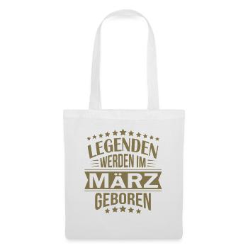 Legenden Geboren im März - Stoffbeutel - Weiß - Vorne