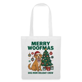 Fröhliche Woofmas Hundemama-Weihnachtscrew - Stoffbeutel - Weiß - Vorne