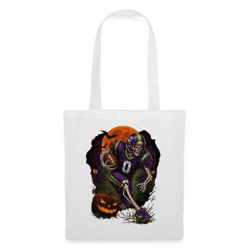 Skeleton Foot Halloween Lila American Football - Stoffbeutel - Weiß - Vorne