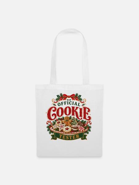 Offizielles Kekstester-Weihnachtsbackdesign - Stoffbeutel - Weiß