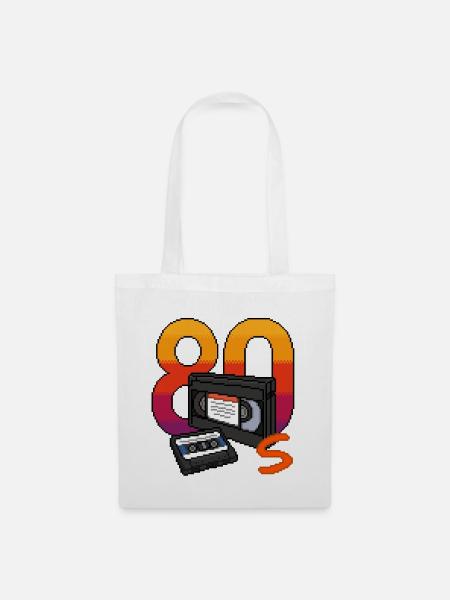 80er Retro - Stoffbeutel - Weiß