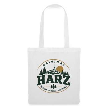 Original Harz Souvenir Wanderer Geschenk Brocken - Stoffbeutel - Weiß - Vorne
