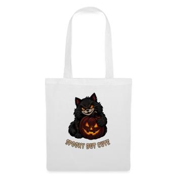 Spooky But Cute Halloween Katze - Stoffbeutel - Weiß - Vorne