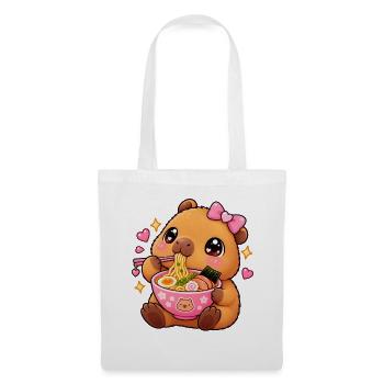 Süßes Kawaii Capybara Ramen Anime Ästhetik - Stoffbeutel - Weiß - Vorne
