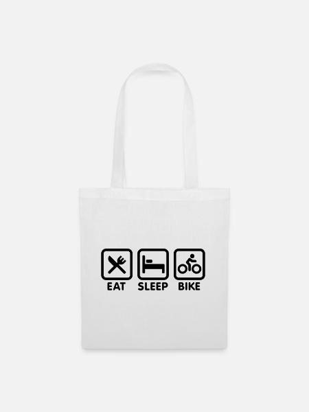 Eat sleep bike - Stoffbeutel - Weiß