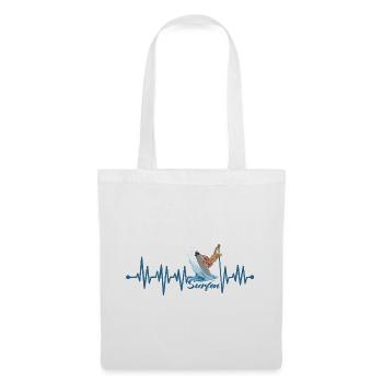 Heartbeat Surfing Surfer Surfboard Vacation - Tote Bag - white - Front