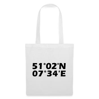 Gummersbach Koordinaten - Stoffbeutel - Weiß - Vorne