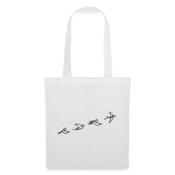 Le vol de l'oiseau noir - Sac en tissu - blanc - Devant