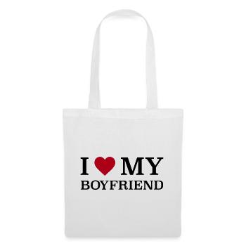 I love my Boyfriend - Stoffbeutel - Weiß - Vorne