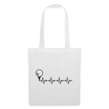Golfeur Golfeur Balle de golf ECG Battement cardiaque Rythme cardiaque - Sac en tissu - blanc - Devant