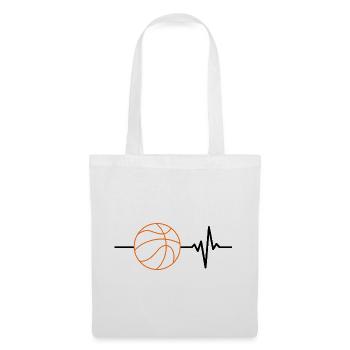 Le basket, c’est ma vie, mon cœur, mon terrain - Sac en tissu - blanc - Devant