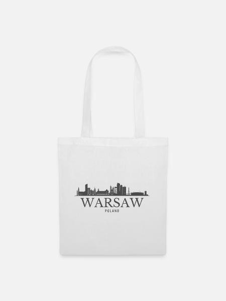 Warschau, Polen, Warschauer Skyline - Stoffbeutel - Weiß