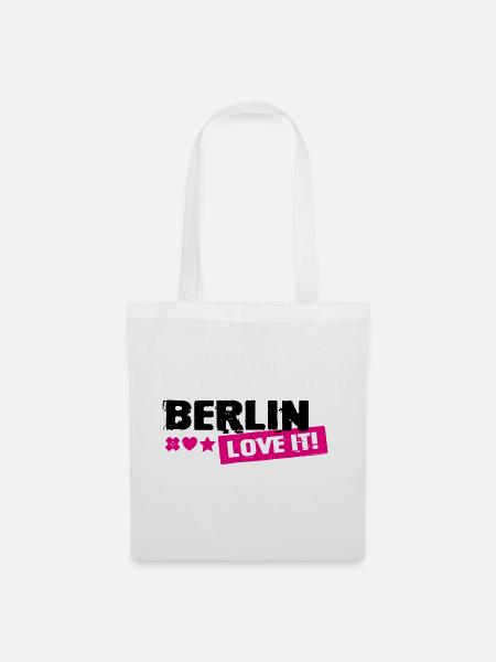 Berlin Love It Pink Stamp - Stoffbeutel - Weiß
