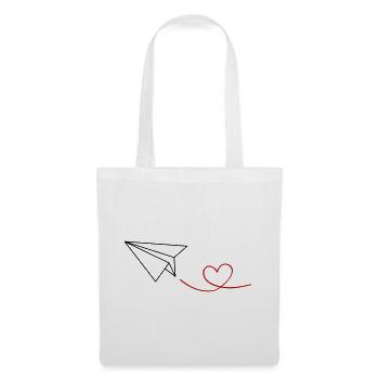 Papierflieger Love - Stoffbeutel - Weiß - Vorne